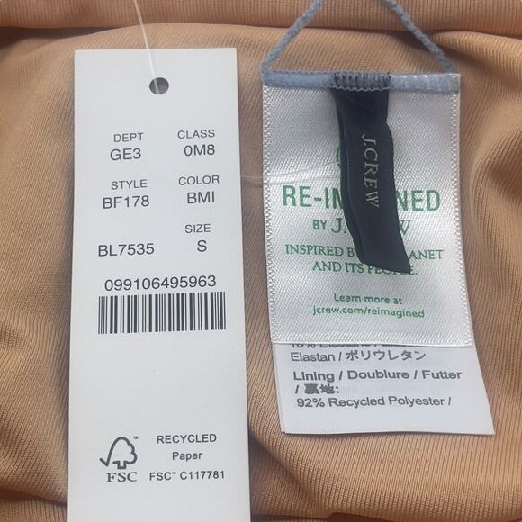 J Crew High Rise Bikini Bottoms Blue High Cut Leg Size Small BF178 New With Tags - Picture 5 of 5